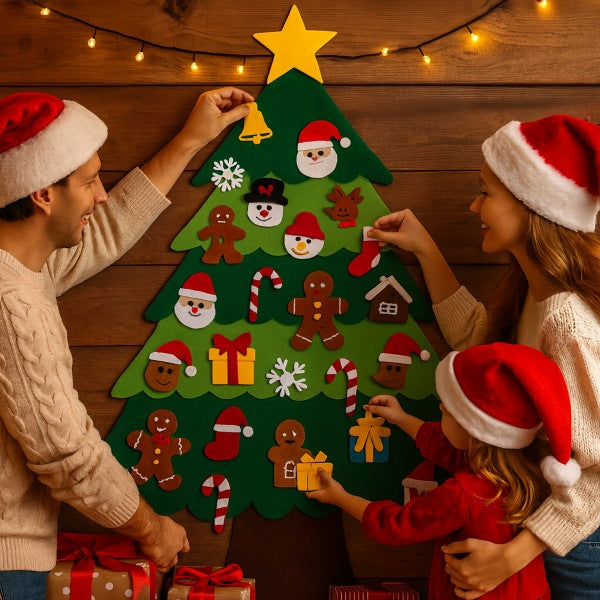FELTPINETREE - ornamente din fetru cu Velcro