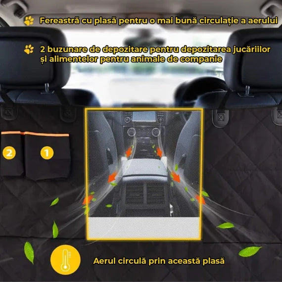 CARIPET - fereastra cu plasa si buzunare de depozitare